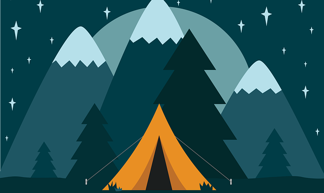 avventura, campeggio selvaggio, camping, tenda, escursionismo, cielo stellato, montagna