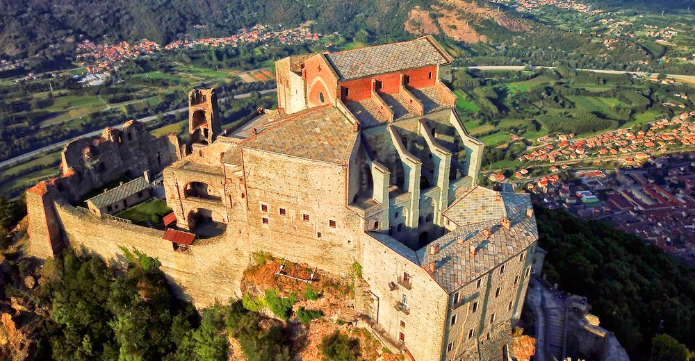 sacra di san michele, vista aerea, valle di Susa, Sant'Ambrogio