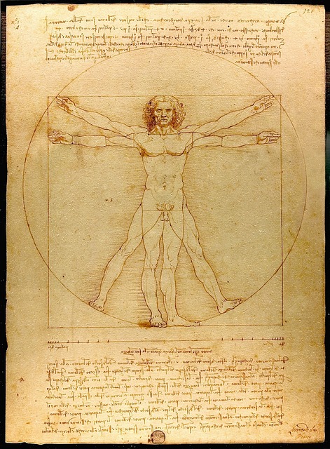 Rinascimento, uomo vitruviano, da Vinci